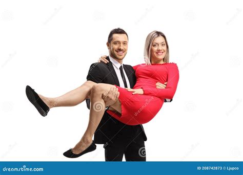 Man Carrying Woman In His Arms Stock Image Image Of Attractive Happy