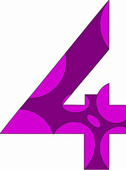 Purple Clipart Clip Number Four Numbers Cliparts