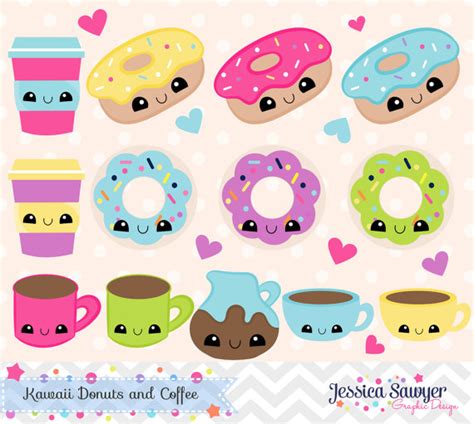 Suivez l'évolution de l'épidémie de coronavirus / covid19 dans le monde. INSTANT DOWNLOAD Kawaii Coffee and Donut Clipart and Vectors