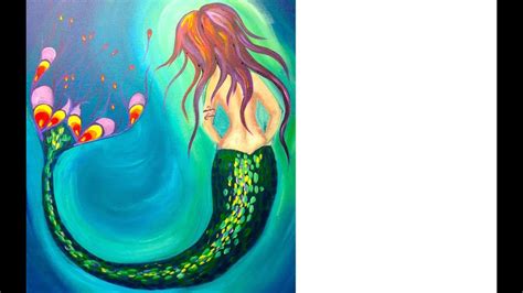 How To Paint Mermaid Beginner Acrylic Art Lesson Youtube