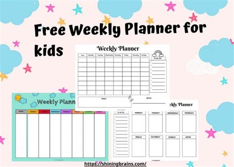 Weekly Planner For Kids Weekly Planning Free Printable