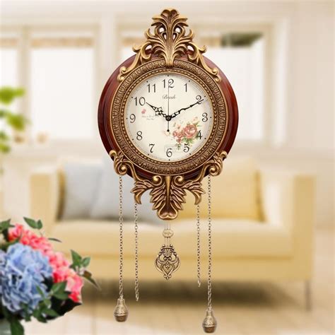 Retro Style Vintage Wood Wall Clocks With Pendulum Antique