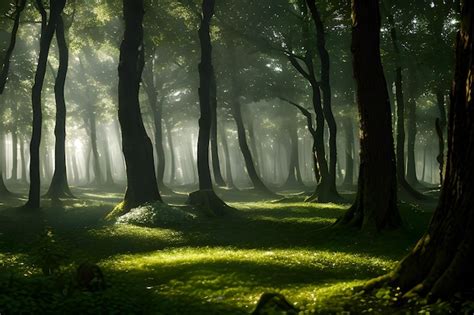 Premium Ai Image A Landscape Of An Enchanted Forest Where Trees Come