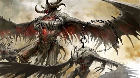 Guild Wars 2 Concept Art Dark Horror Fantasy Demon Monster Chain