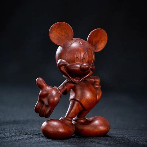 Estátua Madeira Mickey Mouse Bronze 30cm Disney Mkp Toyshow Tudo De