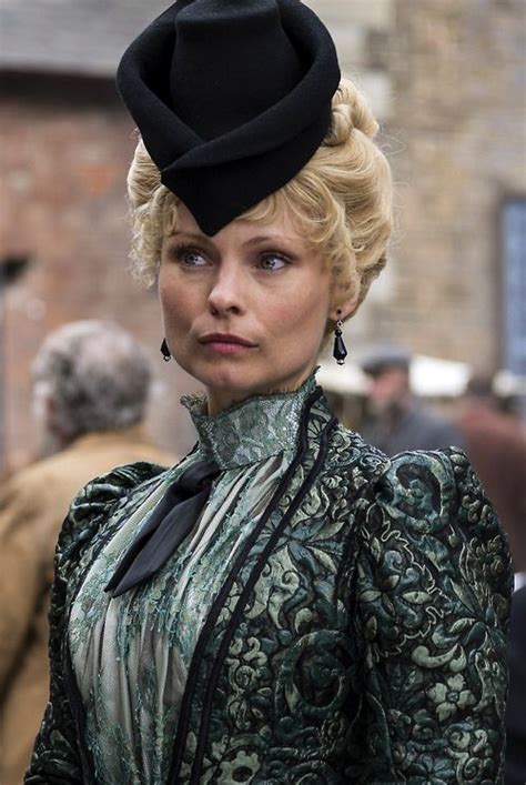 Ripper Street 2014 Myanna Buring As Long Susan Wearing A Brocade Dress With Pleated Satin
