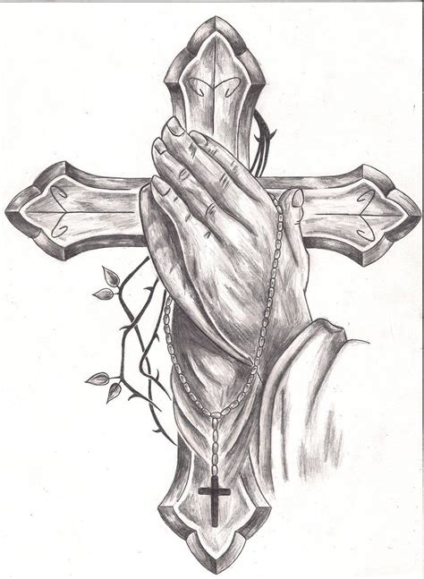 Praying Hands Cross Drawing Praying Hands Tattoo Tattoo Art Drawings