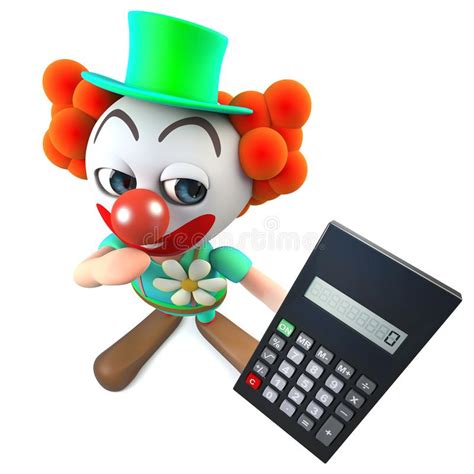 3d Clown Calculator Stock Illustration Illustration Of