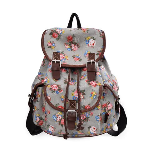 41 Off 2021 Dgy Canvas Backpack For Teen Young Girls Floral Print