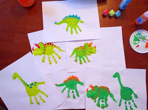 You will love these super creative, fun, and engaging dinosaur theme ideas inluding dinosaur activities for kids, happy dinosaur crafts for kids, yummy dinosaur themed food, and free dinosaur printables! Dinosaur handprints! | Kids crafts | Pinterest | Craft ...