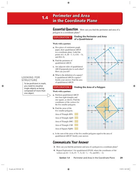 Polygons In The Coordinate Plane Worksheet