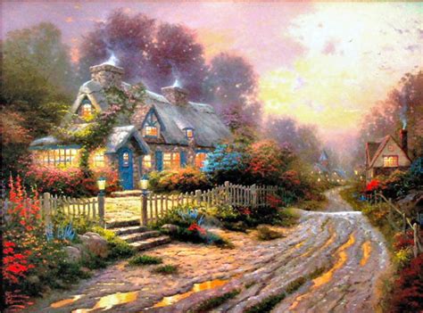 Teacup Cottage Sweetheart Hideaways Iii By Thomas Kinkade 18x24