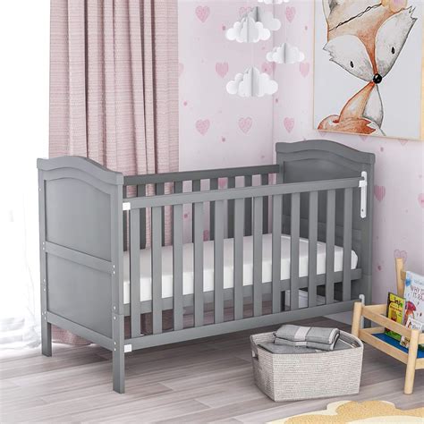 Solid Wooden Baby Cot Bed Toddler Junior Bed With Foam Mattress Single