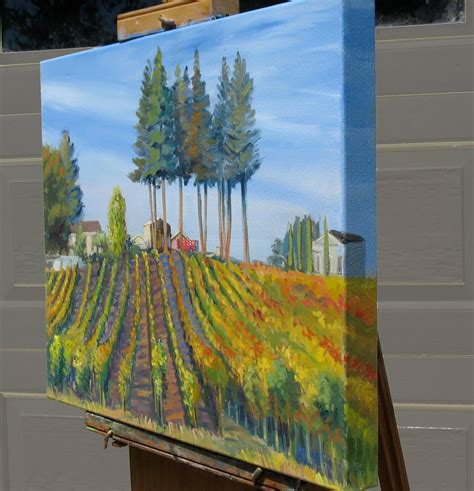 Daily Painting By Artist Dominique Amendola Vineyard In Fall Oil