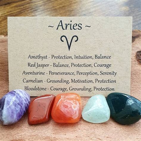 Aries Zodiac Crystal Set Healing Crystals Gemstone T Etsy