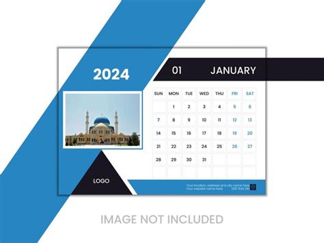 Premium Vector Modern Desk Calendar Design Template 2024