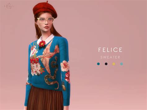 The Sims Resource Knit Top And Accessory Collar Set Felice