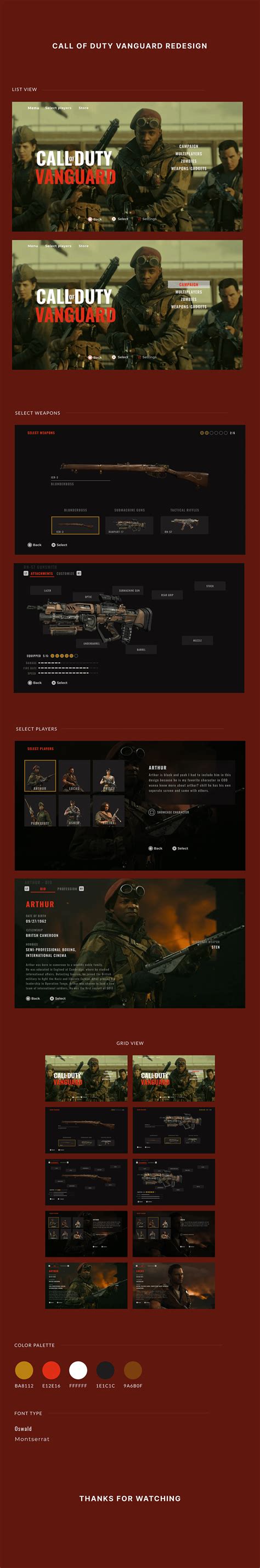 Call Of Duty Vanguard Game Design Interface On Behance