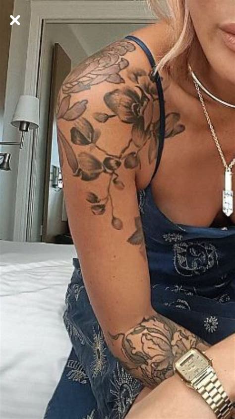 Feminine Shoulder Floral Pinterest Alicebocock Shoulder Tattoos For