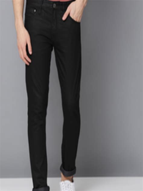 Buy Lindbergh Men Black Slim Fit Mid Rise Clean Look Stretchable Jeans