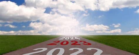 Empty Asphalt Road And New Year 2022 2023 2024 2025 Concept Concept