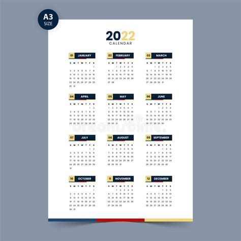 Minimal Calendar 2022 Stock Illustrations 19698 Minimal Calendar