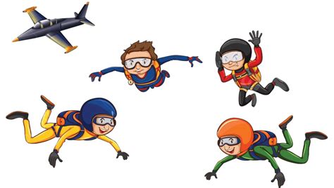 Terjun Payung Skydiving Clipart Parasut Vektor Terjun Payung Clipart