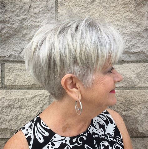 Gray Undercut Pixie Over 60 Short Hair Over 60 Chic Short Haircuts