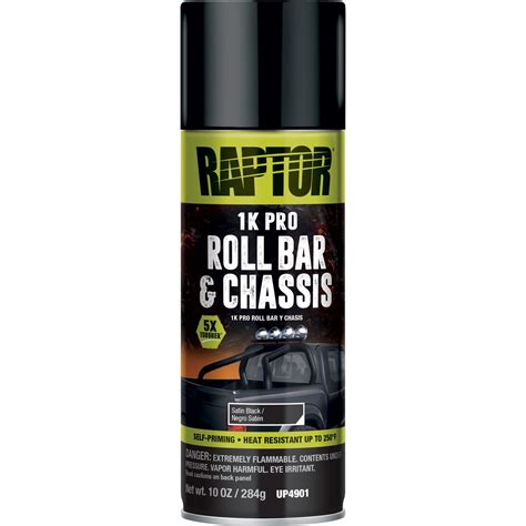 Raptor 1k Pro Satin Black Roll Bar And Chassis Spray Paint 10oz