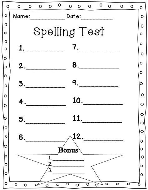Printable First Grade Assessment Test