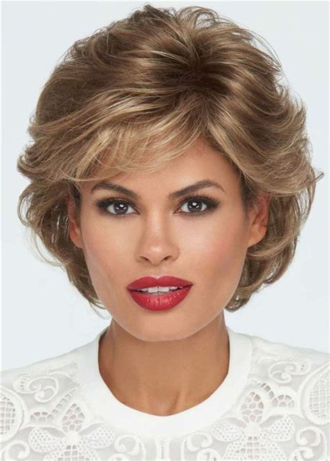 Short Wavy Women S Wig Brown Color Synthetic Hair Wigs Lace Front Wig Inch Short Hair Wigs