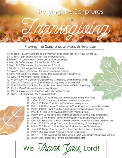 Praying Scriptures Of Thanksgiving Free Printable