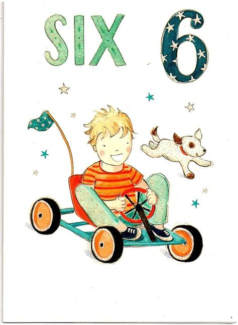 Childrens Birthday Card For Six 6 Year Old Boy Free 1st Class Post