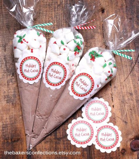 Christmas Hot Cocoa Cone Kit Cellophane Cone Bags Twist Ties And