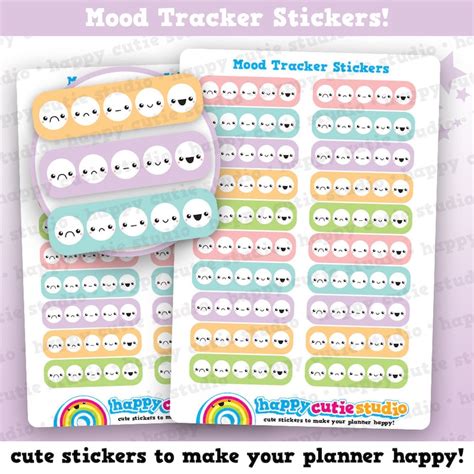 20 Cute Mood Tracker Planner Stickers Etsy