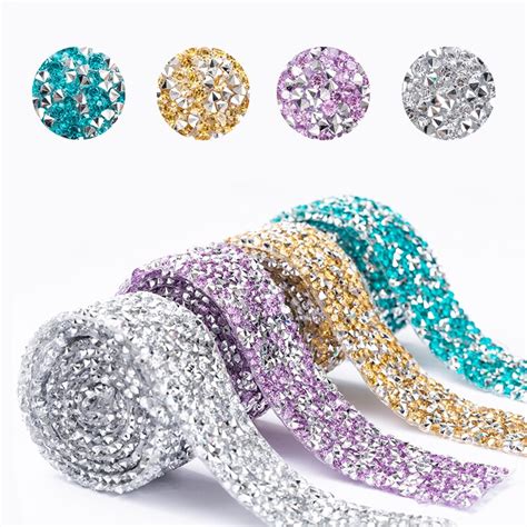 Crystal Rhinestone Ribbon 2 Sizes Diamond Sparkling Bling Ribbons