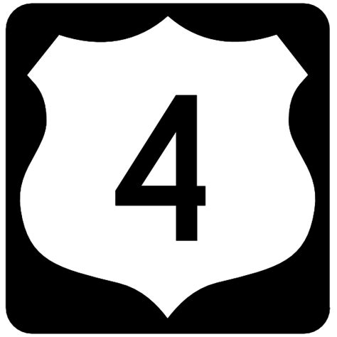 Highway 4 Sign With Black Border Sticker
