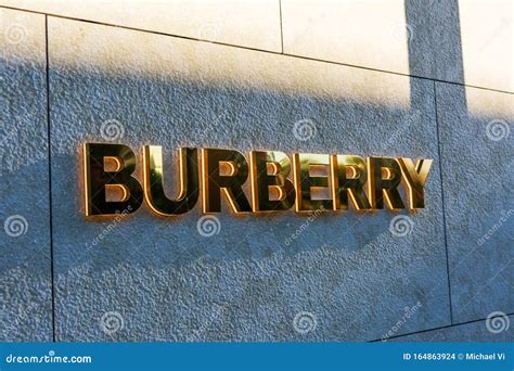 Burberry Logo On The Facade Of The Retail Store Editorial Stock Image