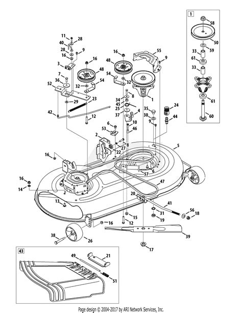 Mtd 13am772s055 2010 Parts Diagram For Mower Deck 42 Inch