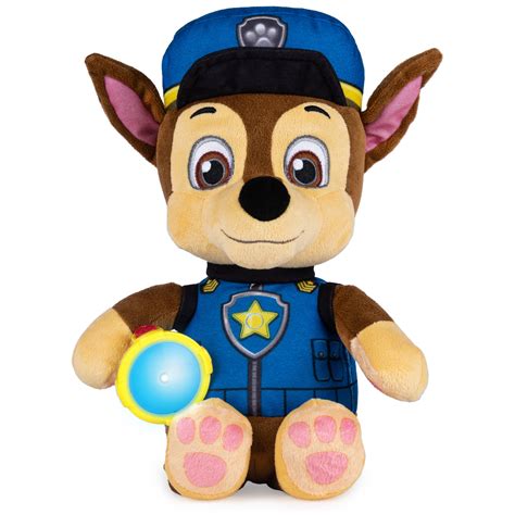 Paw Patrol Snuggle Up Chase Plush With Flashlight And Sounds For Kids