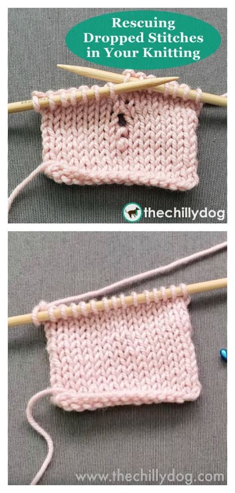 How To Pick Up A Dropped Stitch Knitting Tutorial Beginner Knitting