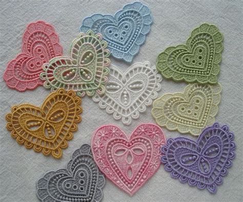Lace Hearts Lace Scrapbooking Lace Multi Colored Lace Card Etsy