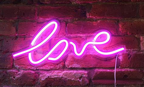 Isaac Jacobs 175 Inch Led Neon Pink Love Wall Sign For Cool Light