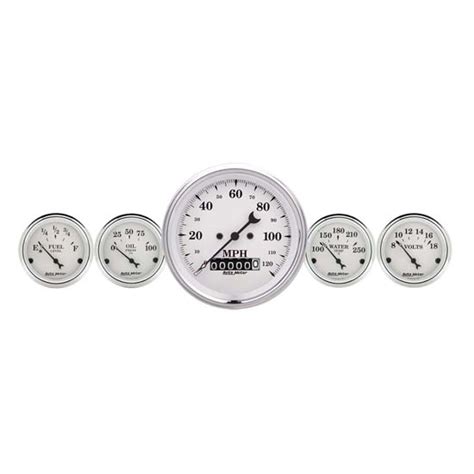 Autometer 1640 Old Tyme White 5 Piece Gauge Set Electric