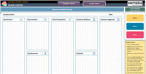 Business Model Canvas Excel Template Lean Canvas Dashboard