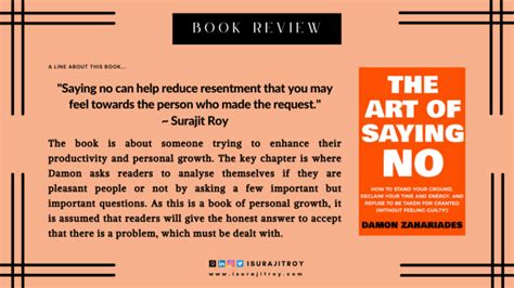 Book Review The Art Of Saying No Surajit Roy