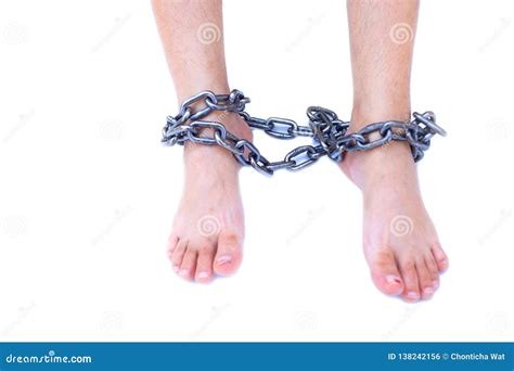Slave Woman Kneeling With Tied Hands Stock Image