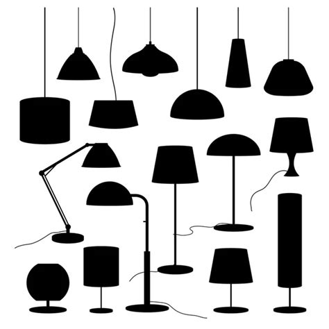 Set Of Silhouettes Of Lanterns Or Street Lamps — Stock Vector