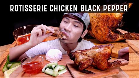 Whole Rotisserie Chicken Ayam Golek Black Pepper Eating Show