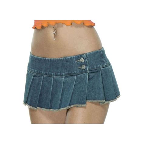 micro mini pleated denim skirt